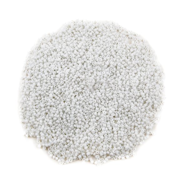 Glass Seed Beads Opaque 2.1oz (60g) (White) - Picture 3 of 4